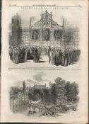Queen Victoria 1847 Royal Tour To Cambridge Antique NewspaperAntique Complete Edition The