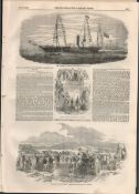 1850 Galway To New York Steam Communication Antique NewpaperOriginal Antique Complete 1850 Edition