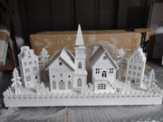The Christmas Workshop Light Up Wooden Festive Scene. RRP £19.99 - Grade U