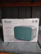 Swan Nordic 2 Slice Toaster, Green. RRP £35.99 - Grade U