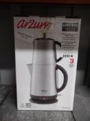 Arzum AR3072 Eco Turkish Tea Maker, Stainless Steel, 2200 W, 1.7 liters. RRP £59.90 - Grade U