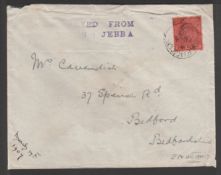 Lagos / Crash & Wreck 1907 Cover to England franked Lagos 1d cancelled by scarce 