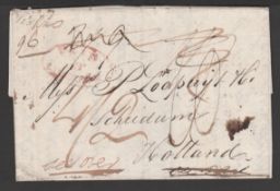 G.B. - Transatlantic 1826 Entire Letter from Boston to Holland, endorsed on the flap 