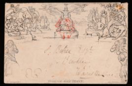 1840 G.B. Mulready 1d Envelope A Hitherto Unrecorded Major Variety 1d envelope, stereo A134, variety