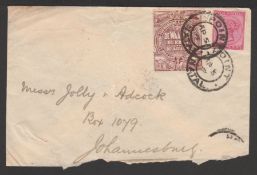 Natal - Forwarding Agent 1899 (Apr. 5) Cover (lower edge faults) bearing Natal 1d and brown 