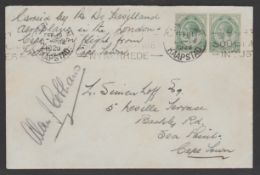 South Africa / G.B. - Air Mails 1926 (Feb. 19) over to Cape Town endorsed 
