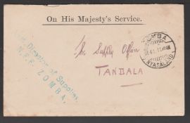 Nyasaland 1917 Stampless O.H.M.S cover to 