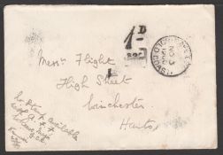GOLD COAST 1900 (Nov 3) Stampless cover to Winchester endorsed 