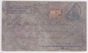 Crash & Wreck 1934 Cover from Holland to Soerabaya, Java, endorsed 