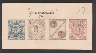 South Australia 1891-96 Competition Essays - 2.1/2d and 5d, two different stamp designs for each val