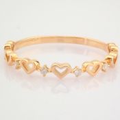 IDL Certificated 14K Rose/Pink Gold Diamond Ring (Total 0.06 ct Stone)