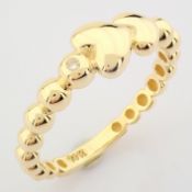 Certificated 14K Yellow Gold Diamond Ring