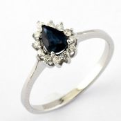 Certificated 14K White Gold Diamond & Ruby Ring