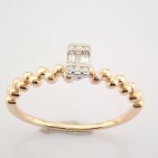 Certificated 14K Rose/Pink Gold Diamond Ring