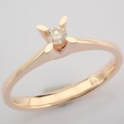 Certificated 14K Rose/Pink Gold Diamond Solitaire Ring
