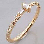 Certificated 14K Rose/Pink Gold Diamond Ring
