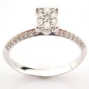 Certificated 14K White Gold Diamond Ring
