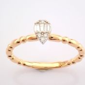 Certificated 14K Rose/Pink Gold Diamond Ring