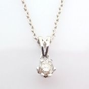 Certificated 14K White Gold Diamond Pendant
