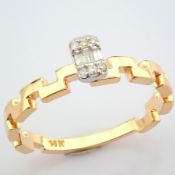 Certificated 14K Rose/Pink Gold Diamond Ring