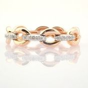 Certificated 14K Rose/Pink Gold Diamond Ring