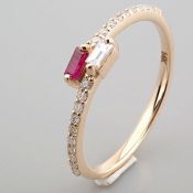 Certificated 14K Rose/Pink Gold Diamond Ring