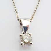 Certificated 14K White Gold Diamond Necklace