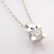 Certificated 14K White Gold Diamond Pendant