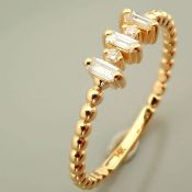 Certificated 14K Yellow Gold Diamond Ring