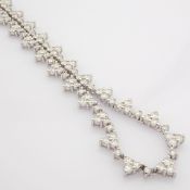 IDL Certificated 14K White Gold Diamond Necklace (Total 3.58 ct Stone)