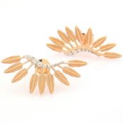 IDL Certificated 14K Rose/Pink Gold Diamond Earring (Total 0.13 ct Stone)