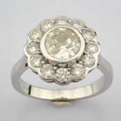 IDL Certificated 18K White Gold Diamond Ring (Total 2.17 ct Stone)