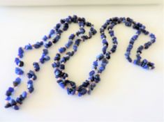 Natural Blue Semi Precious Gemstone Necklace