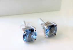 Sterling Silver 2.23ct Topaz Earrings New with Gift Pouch