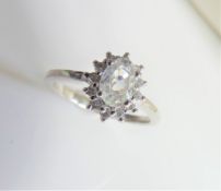 Sterling Silver 1.5ct White Sapphire Ring New with Gift Pouch