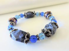 Vintage Chunky Semi Precious Gemstone & Bead Bracelet