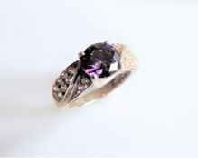 Sterling Silver Amethyst Ring New with Gift Pouch.