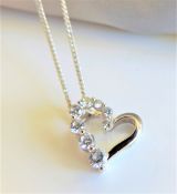 Sterling Silver 4ct White Zircon Necklace New with Gift Pouch