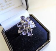 Sterling Silver 4ct Tanzanite Ring New with Gift Box