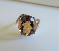Sterling Silver 8ct Citrine Ring New with Gift Box