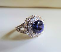 Sterling Silver Gemstone Cluster Ring New with Gift Box