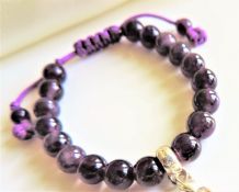 Thomas Sabo Sterling Silver Purple Amethyst Bead Bracelet.