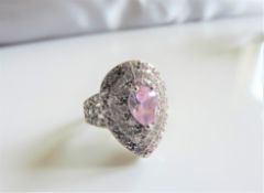 Sterling Silver Topaz Cluster Ring New with Gift Box