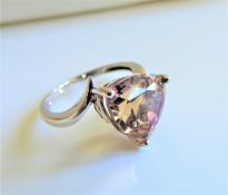 Sterling Silver 5ct Bi-colour Trillion Cut Ametrine Ring New with Gift Box