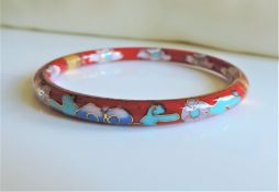 Vintage Hinged Cloisonne Bangle