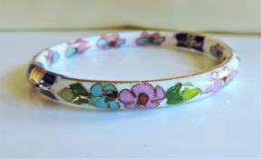 Vintage Hinged Cloisonne Bangle