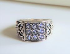 Sterling Silver Tanzanite Ring with Gift Pouch