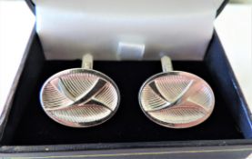 Gents Cufflinks in Sterling Silver Hallmarked with Gift Pouch