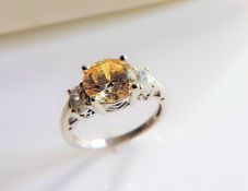 Sterling Silver 1.3ct Lemon Citrine Ring New with Gift Pouch