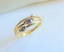 Gold on Sterling Silver CZ Gemstone Ring New with Gift Pouch